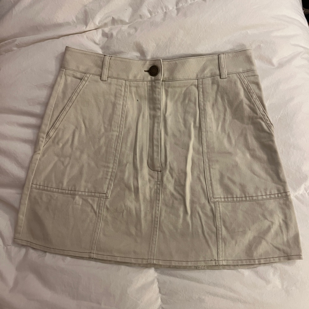 White mini skirt